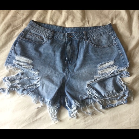 Ripped Raw Hem Denim Shirts - Picture 2 of 2